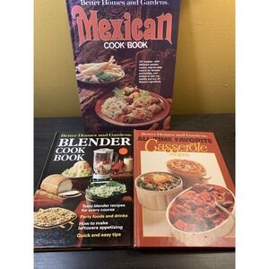 Vintage Better Homes & Gardens Cookbook Lot of 3 1970s Mexican Casserole Blender